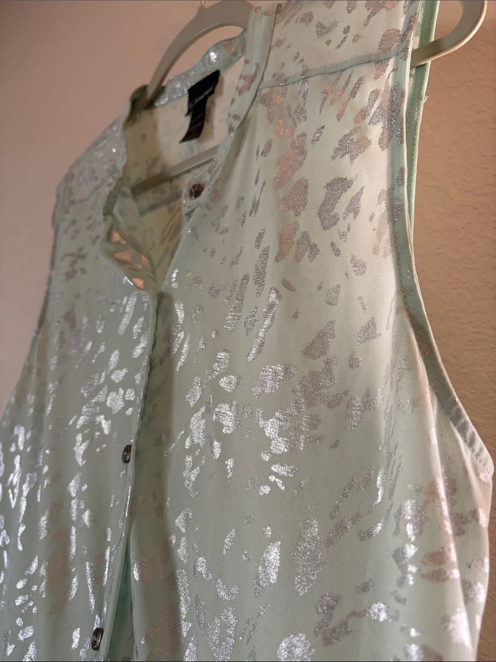 Daytrip - sheer sleeveless top Xeon mint green